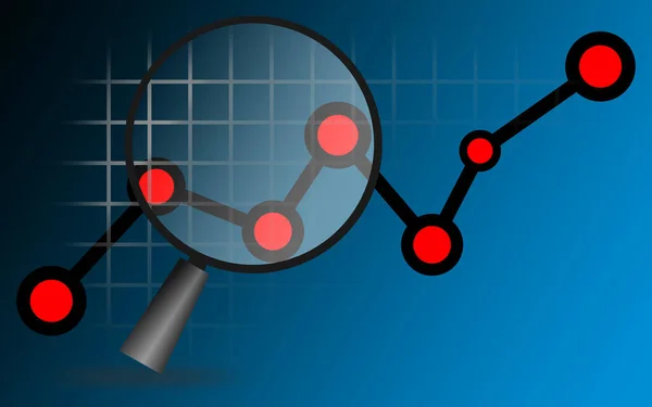 Інформація Аналізу Збільшувальним Склом Рендерингом — стокове фото