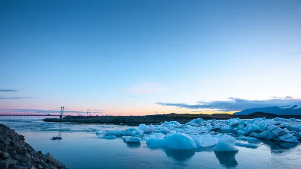 Ledovcová Laguna Bílý Zamrzlý Ledovec Změna Klimatu — Stock fotografie