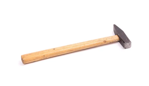 Old Wooden Hammer Isolated White Background — Stock Photo, Image