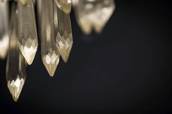 Detail Der Glaskristalle Eines Antiken Kronleuchters — Stockfoto