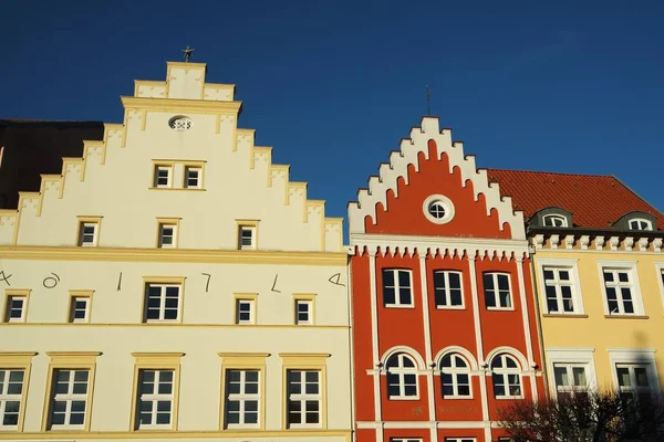 Historyczne Szczytowe Domy Greifswaldzie Miasto Północnym Wschodzie Niemiec — Zdjęcie stockowe