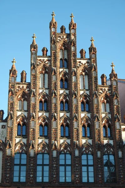 Histórico Gable Greifswald Cidade Nordeste Alemanha — Fotografia de Stock