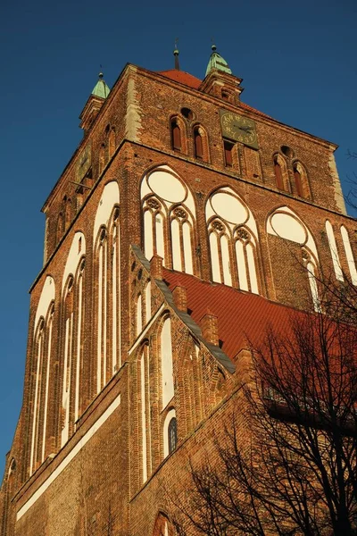 Brick Gothic Mary Church Greifswald Iglesia Marien — Foto de Stock