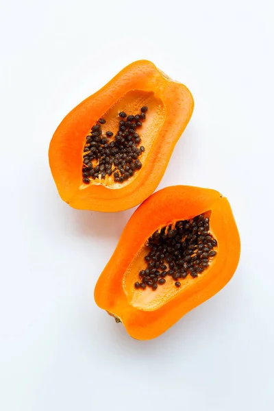 Papaya Gyümölcs Fehér Alapon — Stock Fotó