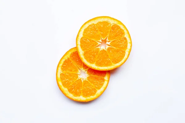 Свежие Апельсиновые Цитрусовые Ломтики Белом Фоне — стоковое фото
