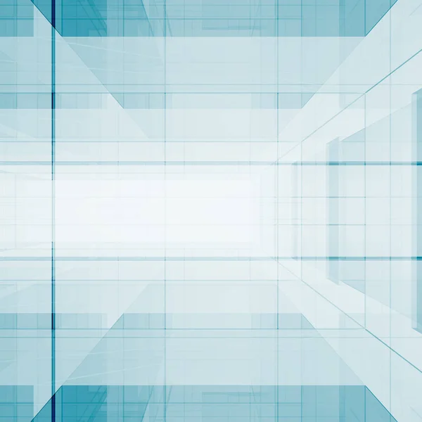 Синій Куб Архітектури Сучасний Фон Візуалізація — стокове фото