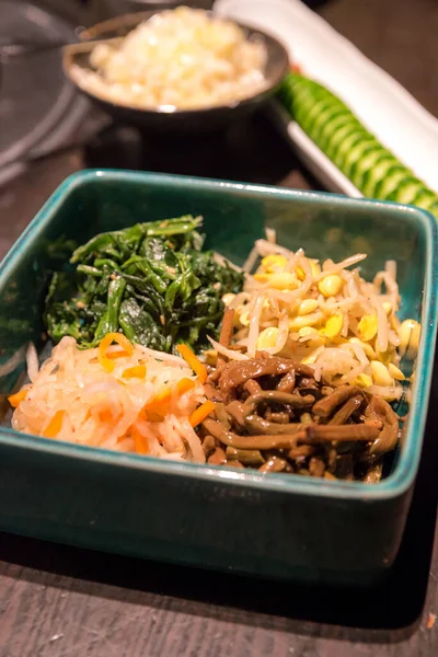 Korejština Konzervované Různé Zeleniny Pro Yakiniku Jídlo — Stock fotografie