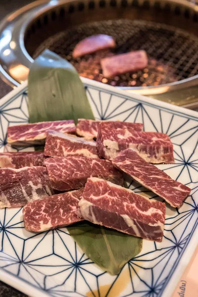 Costilla Ternera Wagyu Carne Japonesa Premium Barbacoa Yakiniku — Foto de Stock