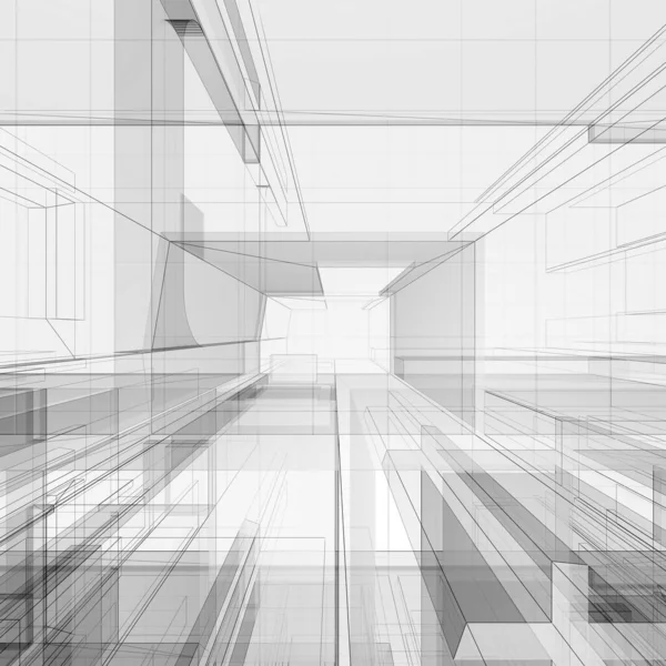 抽象建築 コンセプトビューの背景3Dレンダリング — ストック写真
