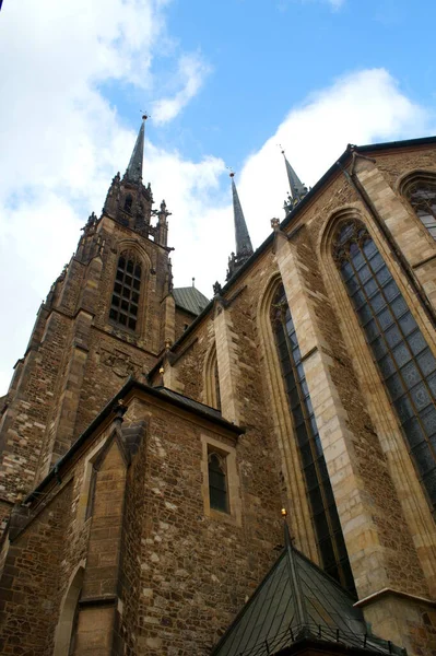 Katedral Peter Paul Brno Çek Cumhuriyeti Düşük Açılı Çekim — Stok fotoğraf