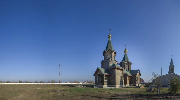 Odessa Ucraina 2018 Chiesa Legno Incompiuta Abbandonata Nel Villaggio Aleksandrovka — Foto Stock