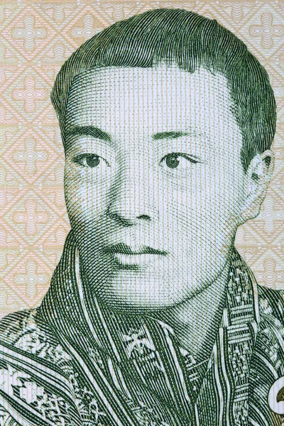 Jigme Dorji Wangchuck Portré Bhutáni Pénzből — Stock Fotó