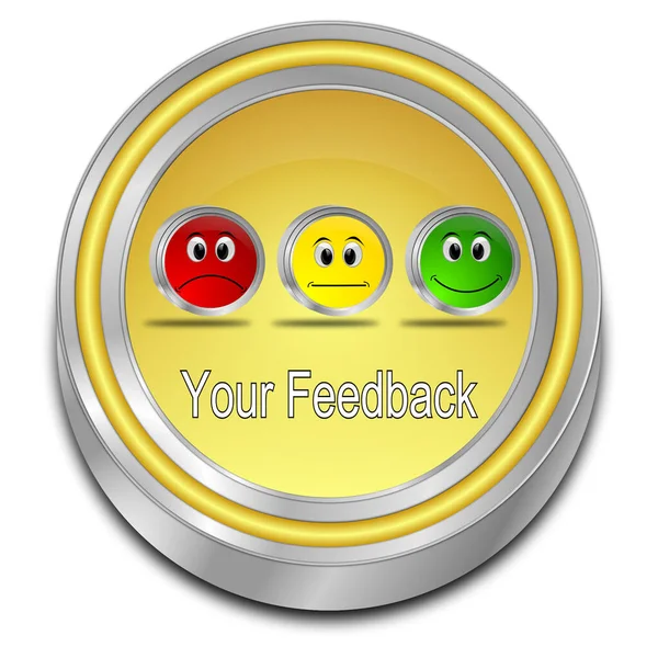 Golden Ihre Feedback Taste Illustration — Stockfoto