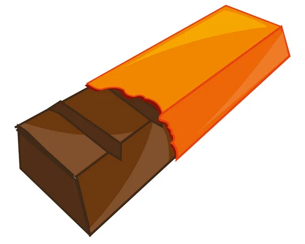 Ilustração Vetorial Barra Chocolate Embalagem Rasgada — Fotografia de Stock