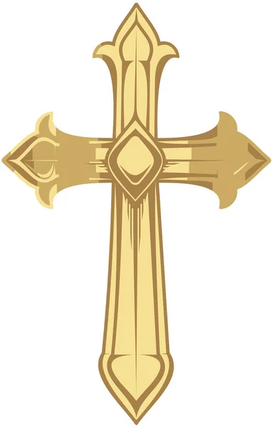 Goldenes Christliches Kreuz Friedenskreuzigung Jesus Beten Illustration — Stockfoto