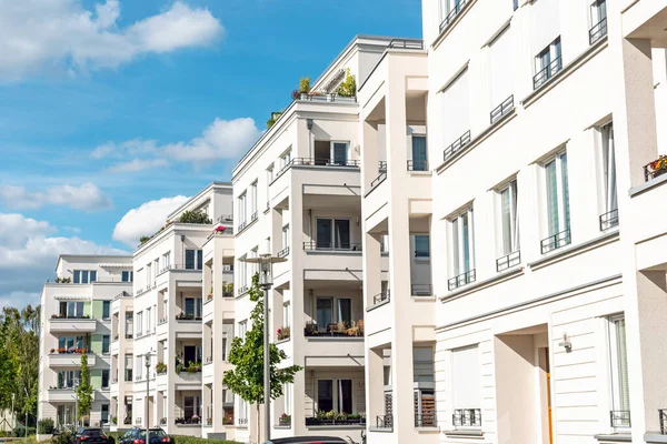 Newly Built White Apartment Buildings Seen Berlin Germany — Stock Photo, Image