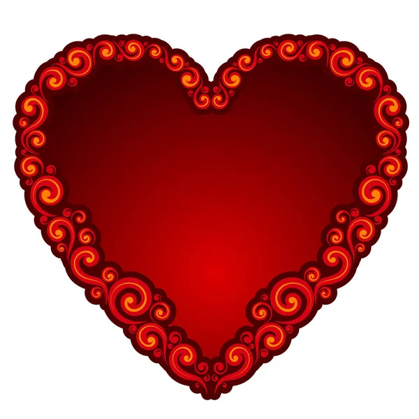 バレンタインデーのための隔離された背景にヴィンテージデザインの赤いハート型のベクトルイラスト — ストック写真