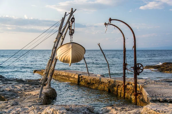 Savudrija Een Kustnederzetting Noordwesten Istrië Bekend Haar Hangende Boten — Stockfoto