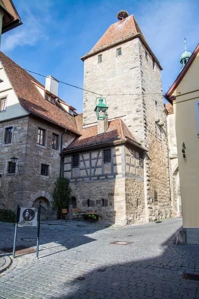 Rothenburg Der Tauber Németországi Bajorország Franconia Régiójában Ansbach Mittelfranken Közép — Stock Fotó