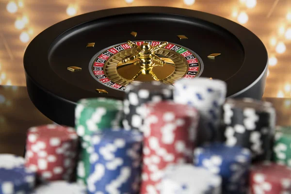 Pokermarker Spel Bord Roulette — Stockfoto