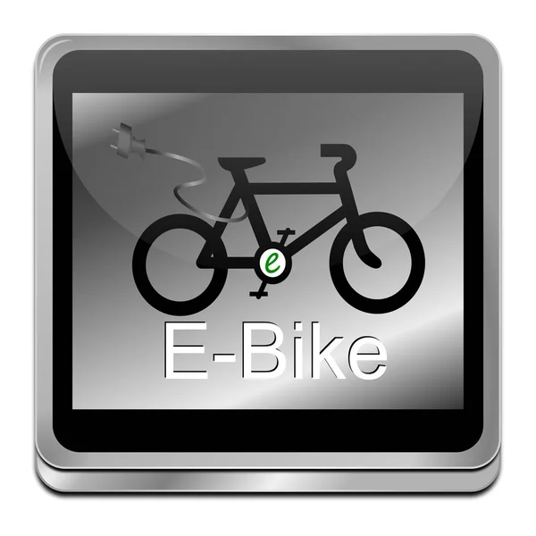 Глянцева Срібна Кнопка Bike Ілюстрація — стокове фото