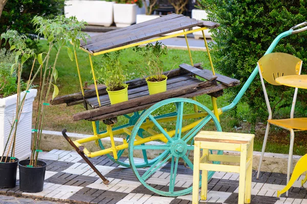 Een Wagen Met Planten Markt — Stockfoto