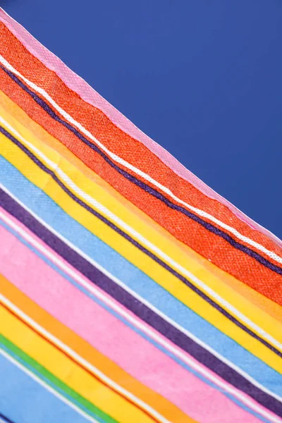Detalj Färgglada Parasoller Stranden Solig Sommardag — Stockfoto