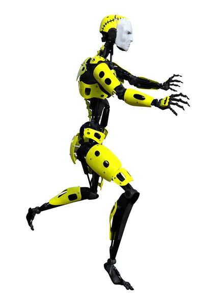 Representación Robot Macho Aislado Sobre Fondo Blanco —  Fotos de Stock