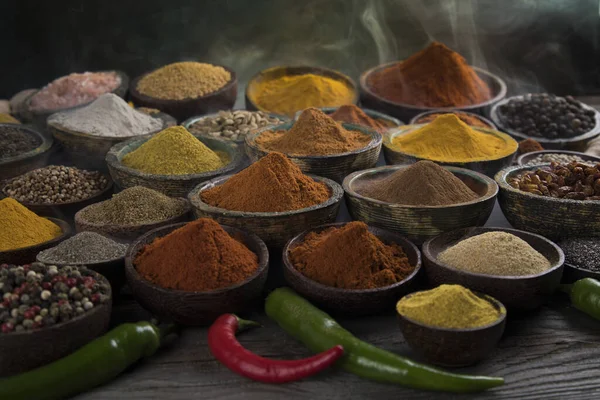 Smoke Background Spice Still Life — Stok fotoğraf