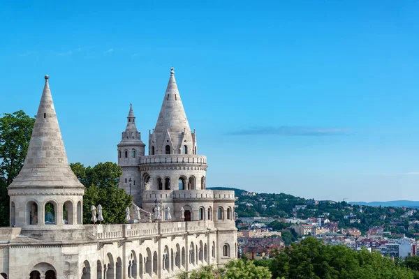 Trzy Wieże Fisherman Bastion Budapest Węgry — Zdjęcie stockowe