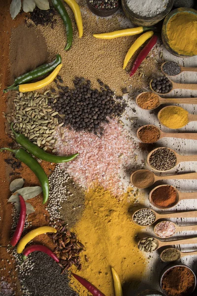 Cookbook Various Spices Background — Stock Photo, Image