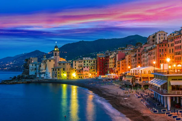 Camogli Büyükşehir Cenova Şehir Liguria Talya Talyan Rivierası Nda Turist — Stok fotoğraf