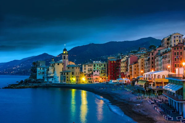 Üdülőhelyen Camogli Olasz Riviérán Nagyvárosi Város Genova Liguria Olaszország — Stock Fotó