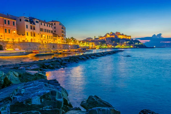 Vista Porto Maurizio Sobre Riviera Italiana Província Imperia Ligúria Itália — Fotografia de Stock
