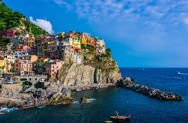 Pittoreska Staden Manarola Provinsen Spezia Ligurien Italien — Stockfoto