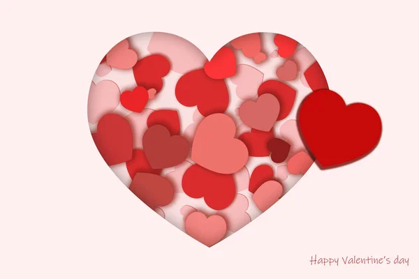 Valentinstag Grußkarte Vorhanden Herzen Innerhalb Der Herzform — Stockfoto
