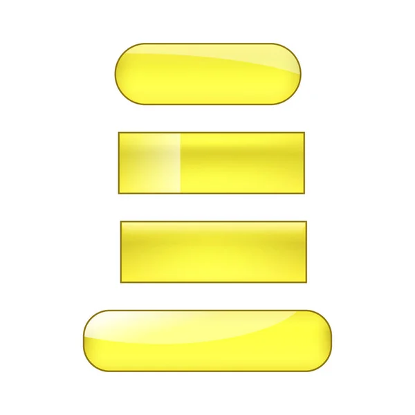 Φωτεινό Γυαλιστερό Σύνολο Κουμπιών Web Κίτρινο — Φωτογραφία Αρχείου
