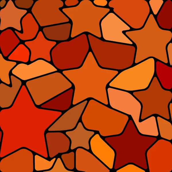 Abstrato Fundo Mosaico Vidro Manchado Estrelas Laranja Marrom — Fotografia de Stock