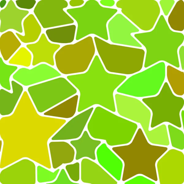 Abstrato Fundo Mosaico Vidro Manchado Estrelas Verdes Marrons — Fotografia de Stock