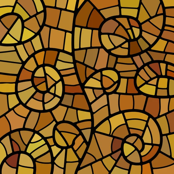 Abstrato Fundo Mosaico Vidro Manchado Marrom Amarelo — Fotografia de Stock