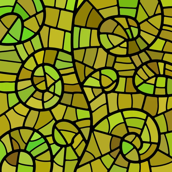 Abstrato Fundo Mosaico Vidro Manchado Verde Marrom — Fotografia de Stock