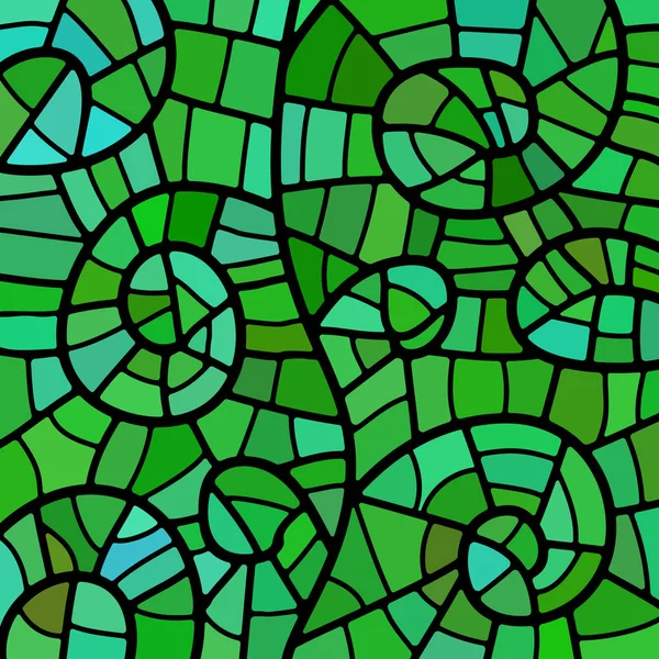 Abstract Glas Lood Mozaïek Achtergrond Groen Blauw — Stockfoto