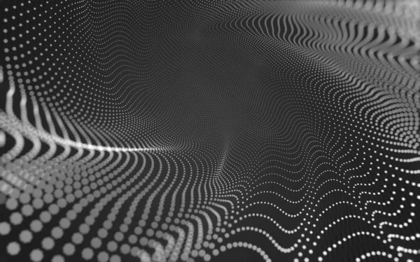 Espaço Poligonal Abstrato Baixo Fundo Escuro Poli Com Pontos Conexão — Fotografia de Stock