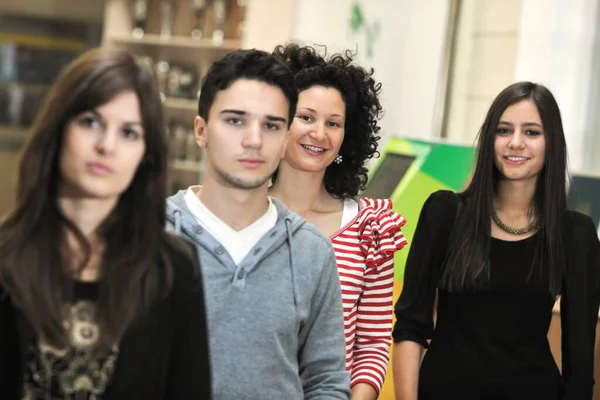 Happy Students People Group Portrait University Indoor Building — Stock Photo, Image