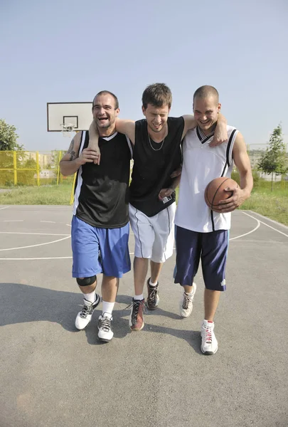 Basketball Player Have Foot Trauma Strech Injury Outdoor Streetbal Court — Stock Photo, Image
