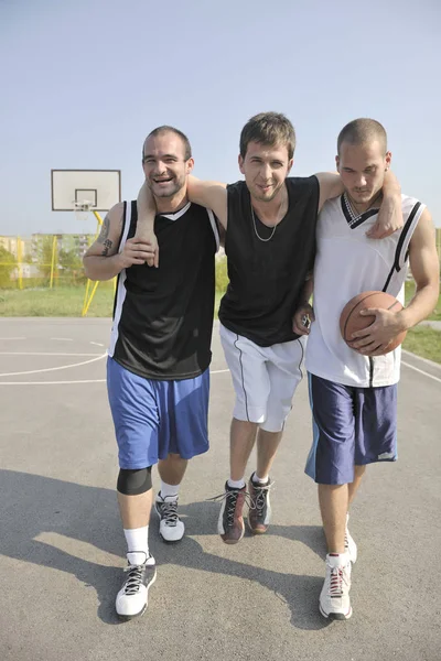 Basketball Player Have Foot Trauma Strech Injury Outdoor Streetbal Court — Stock Photo, Image