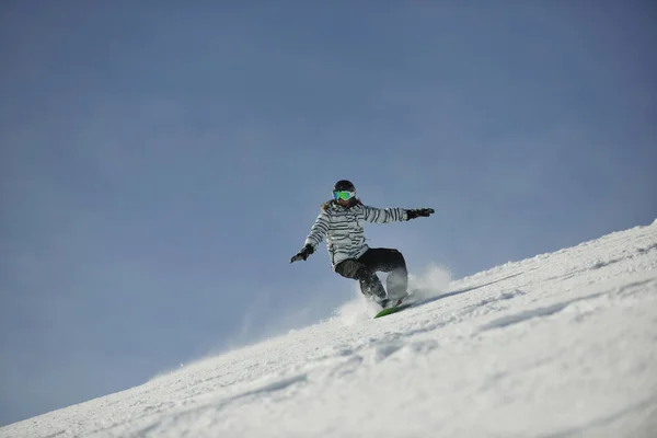 Snowboard Γυναίκα Αγωνιστικά Κατηφορική Κλίση Και Freeride Σκόνη Χιόνι Κατά — Φωτογραφία Αρχείου