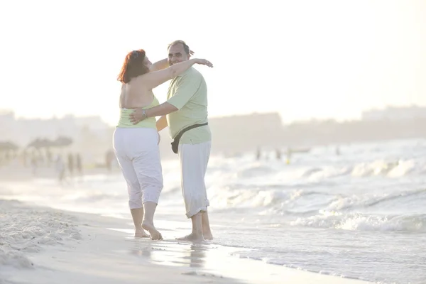 Heureux Personnes Âgées Âgées Matures Couple Ont Temps Romantique Sur — Photo