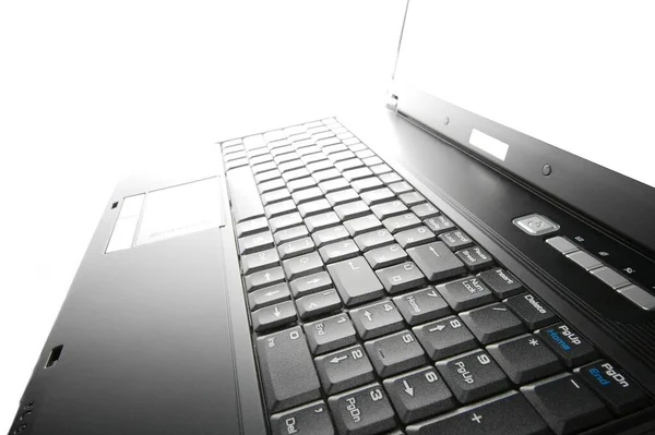 Close Laptop Desvanecendo Fundo Brilhante — Fotografia de Stock