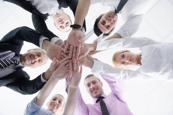 Zakenmensen Groep Bundelen Handen Vertegenwoordigen Concept Van Vriendschap Teamwork Low — Stockfoto
